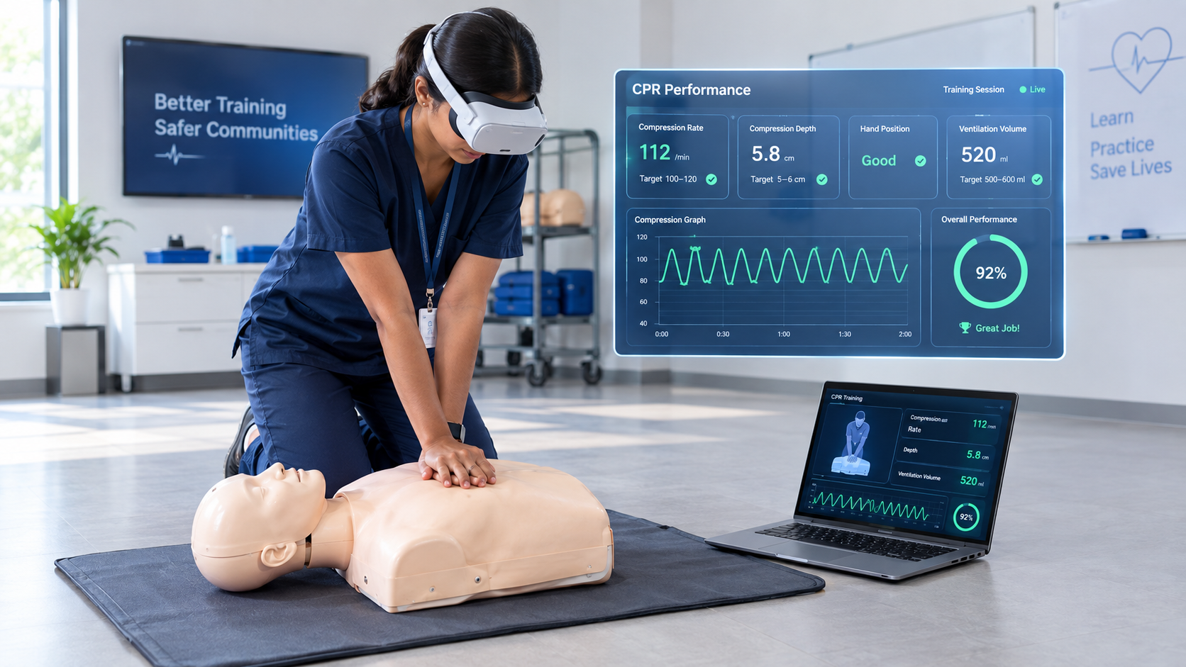 A hospital may know that a healthcare professional completed a CPR course and passed the required assessment. 
