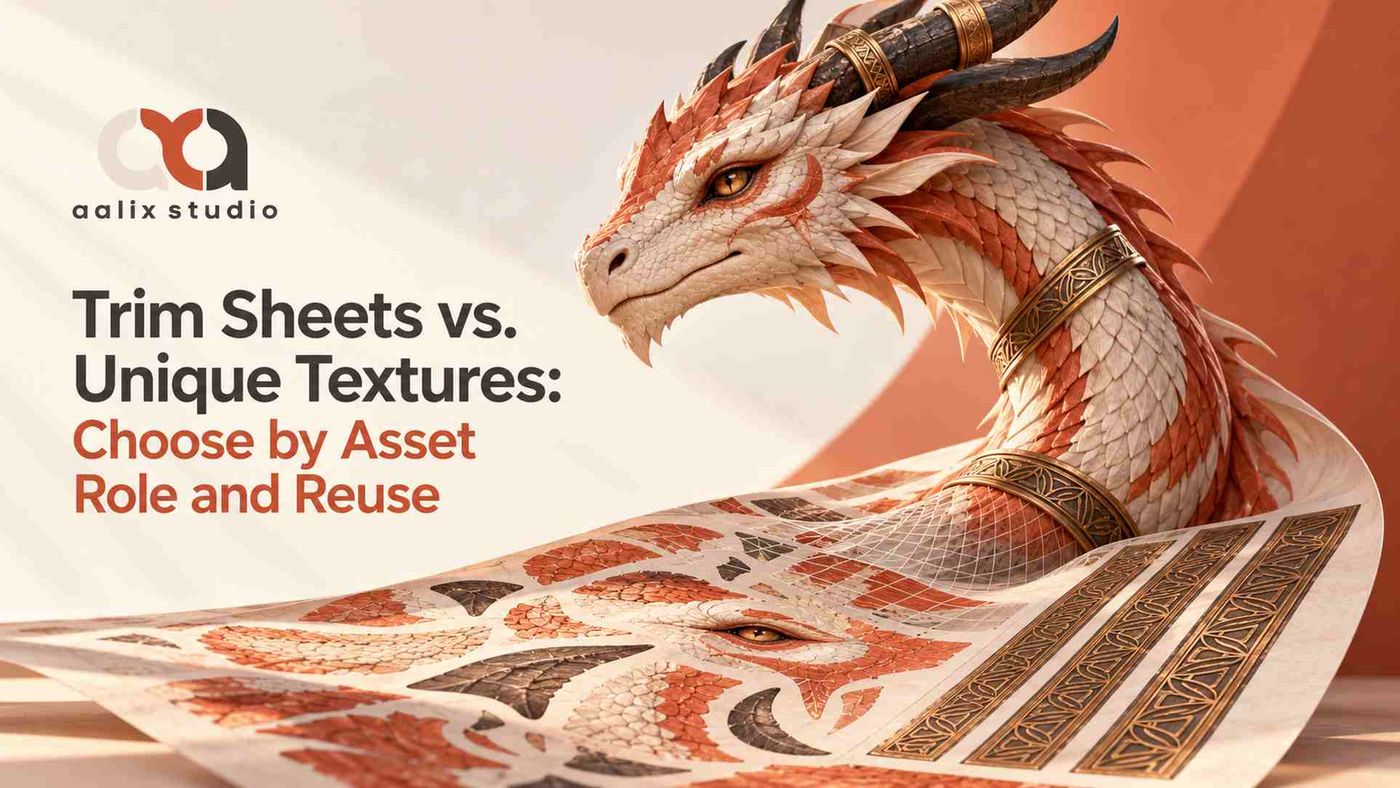 Trim sheets vs unique textures for game asset texturing and reusable surface details