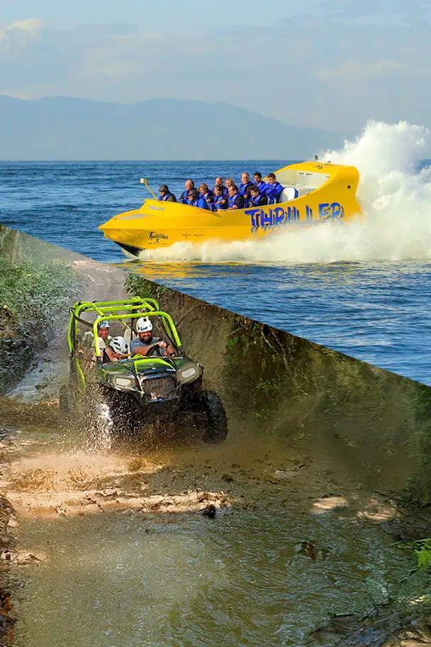 Adrenaline: Ziplines, JetBoat, ATV y Parasailing