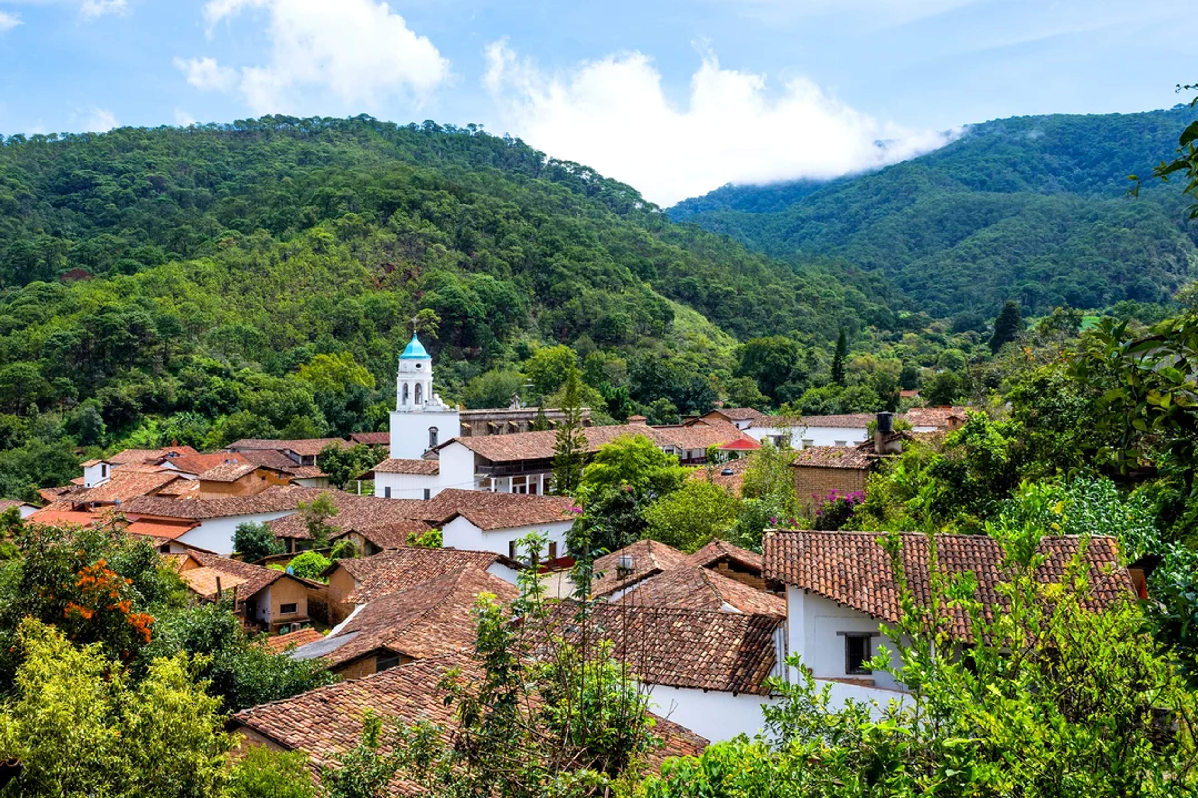 San Sebastián del Oeste charms with colonial rooftops and lush mountain scenery in every direction.