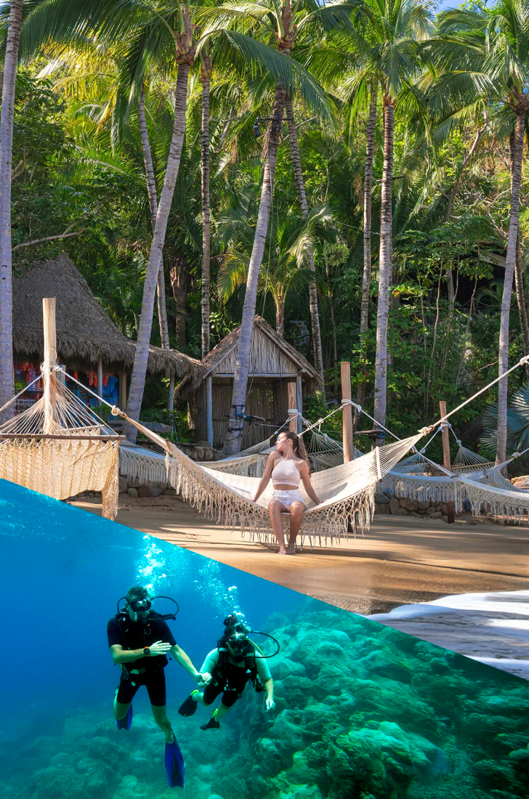 Puerto Vallarta tour package combining a day a Las Caletas and scuba diving.