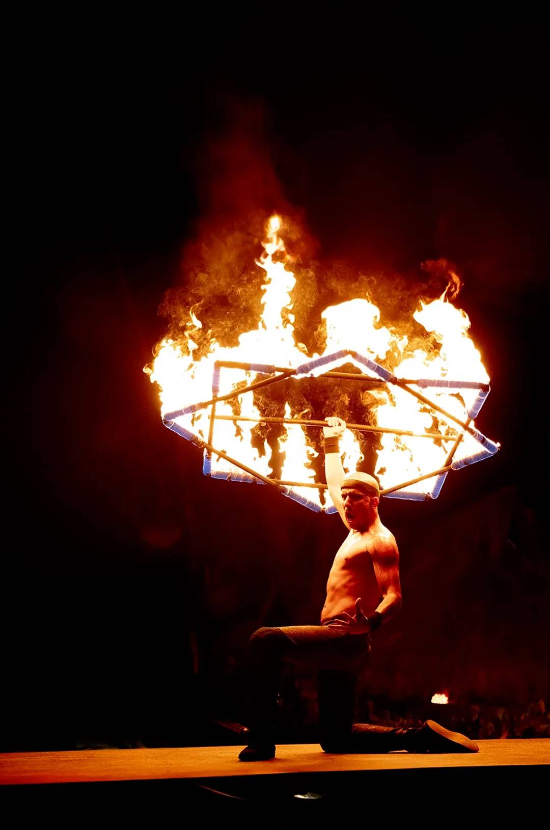 Talented firedancer performing at Rhythms of the Night.