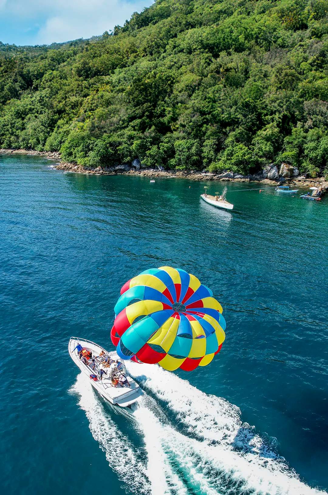 Exciting Puerto Vallarta parasailing over Banderas Bay.