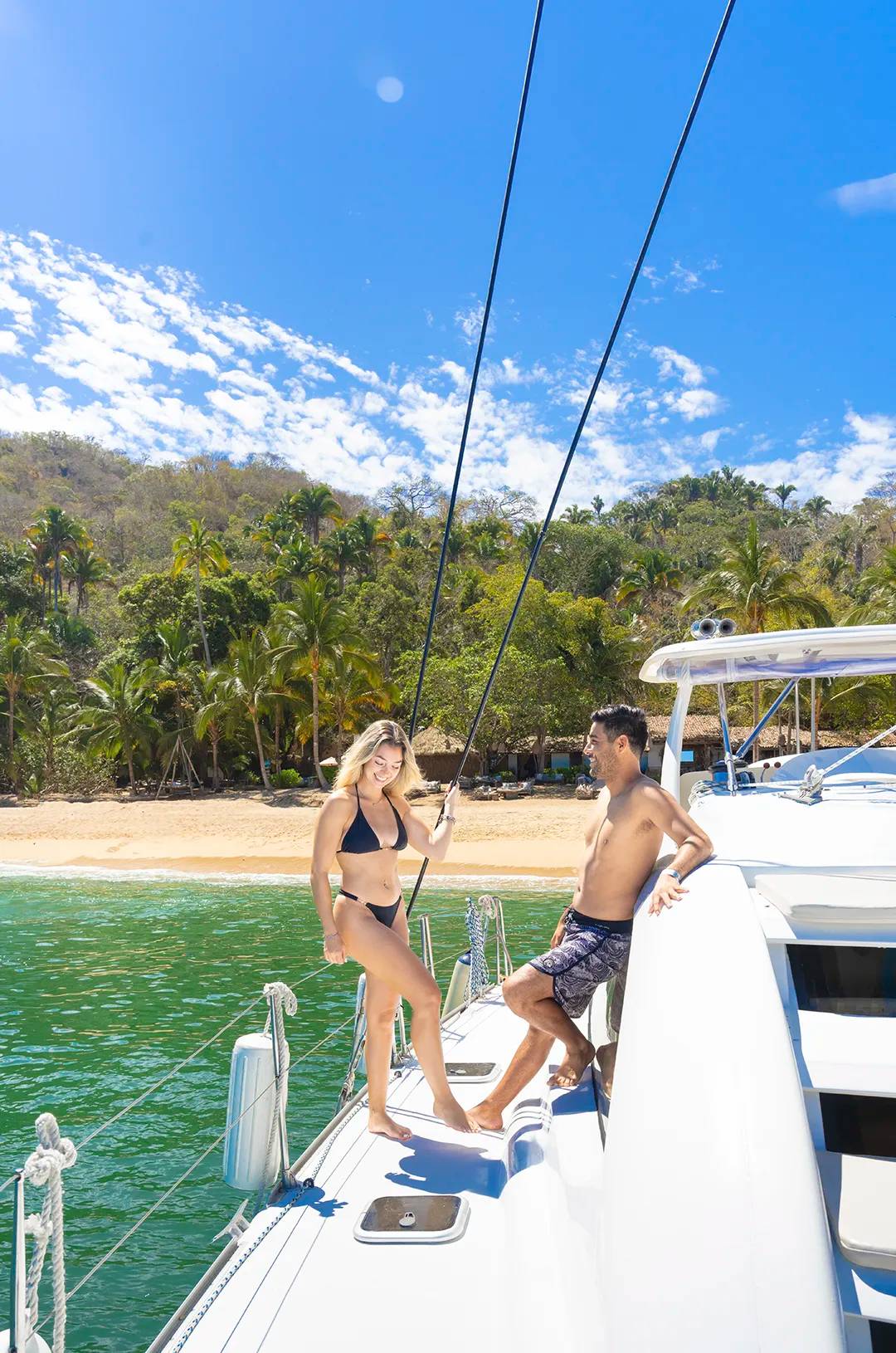 Couple on a Puerto Vallarta yacht, purchased in a tour package.