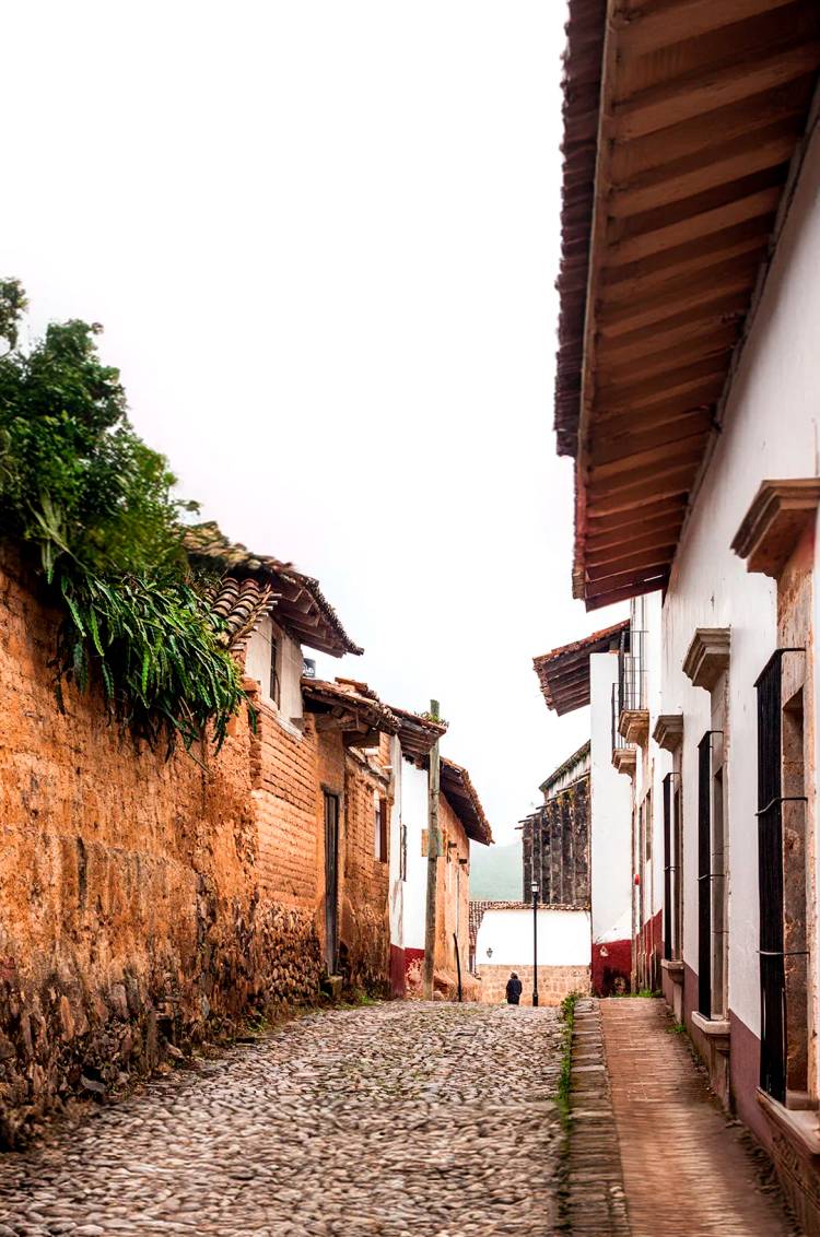 Quaint cobblestone street in San Sebastian del Oeste Jalisco