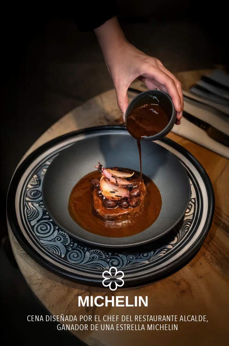 Platillo gourmet en ALMA, Ritmos de la Noche – Premier, representando el fine dining de Puerto Vallarta