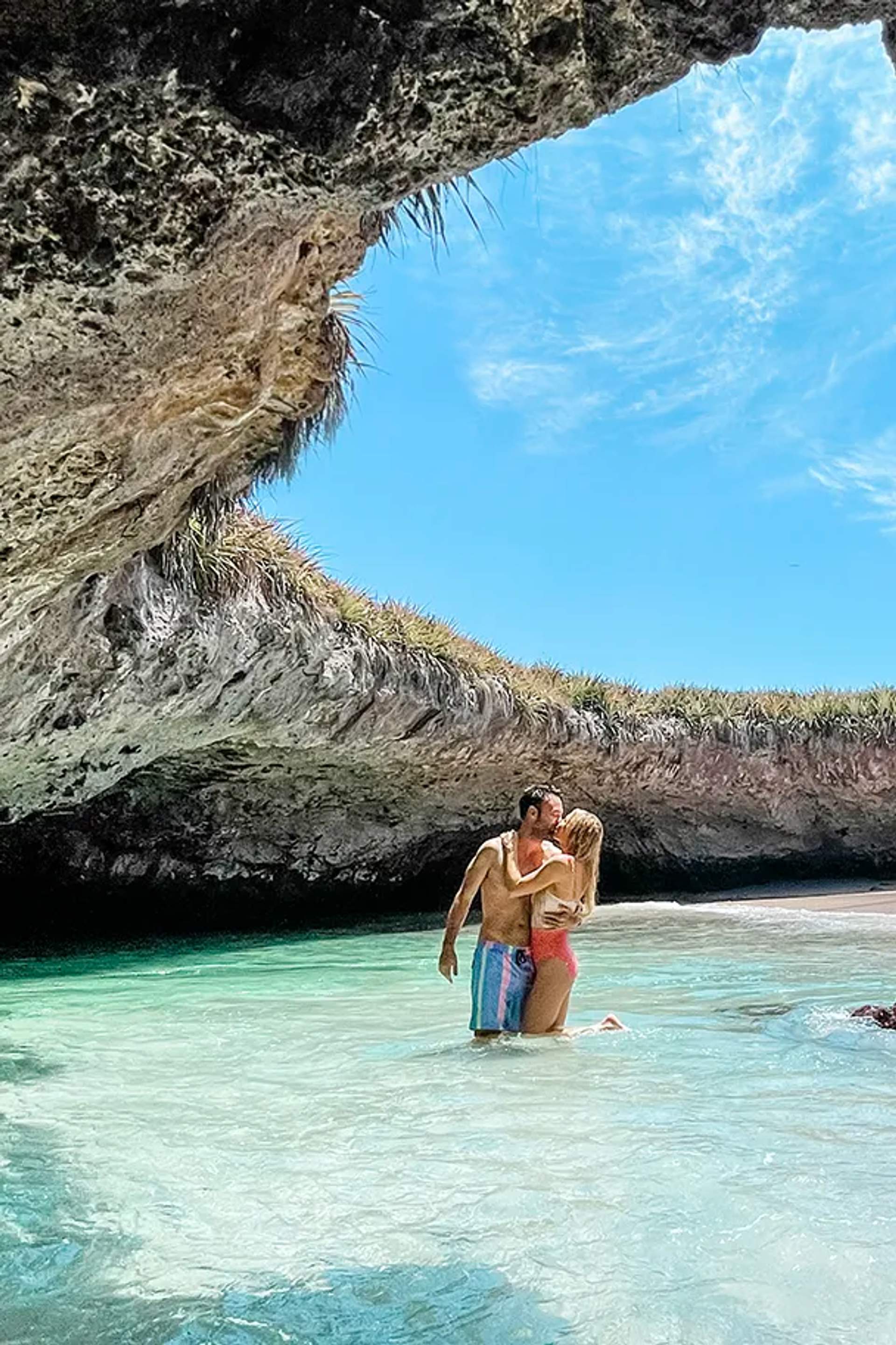Couple enjoying a visit to Marietas Islands, one of Puerto Vallarta's bucket list activities.