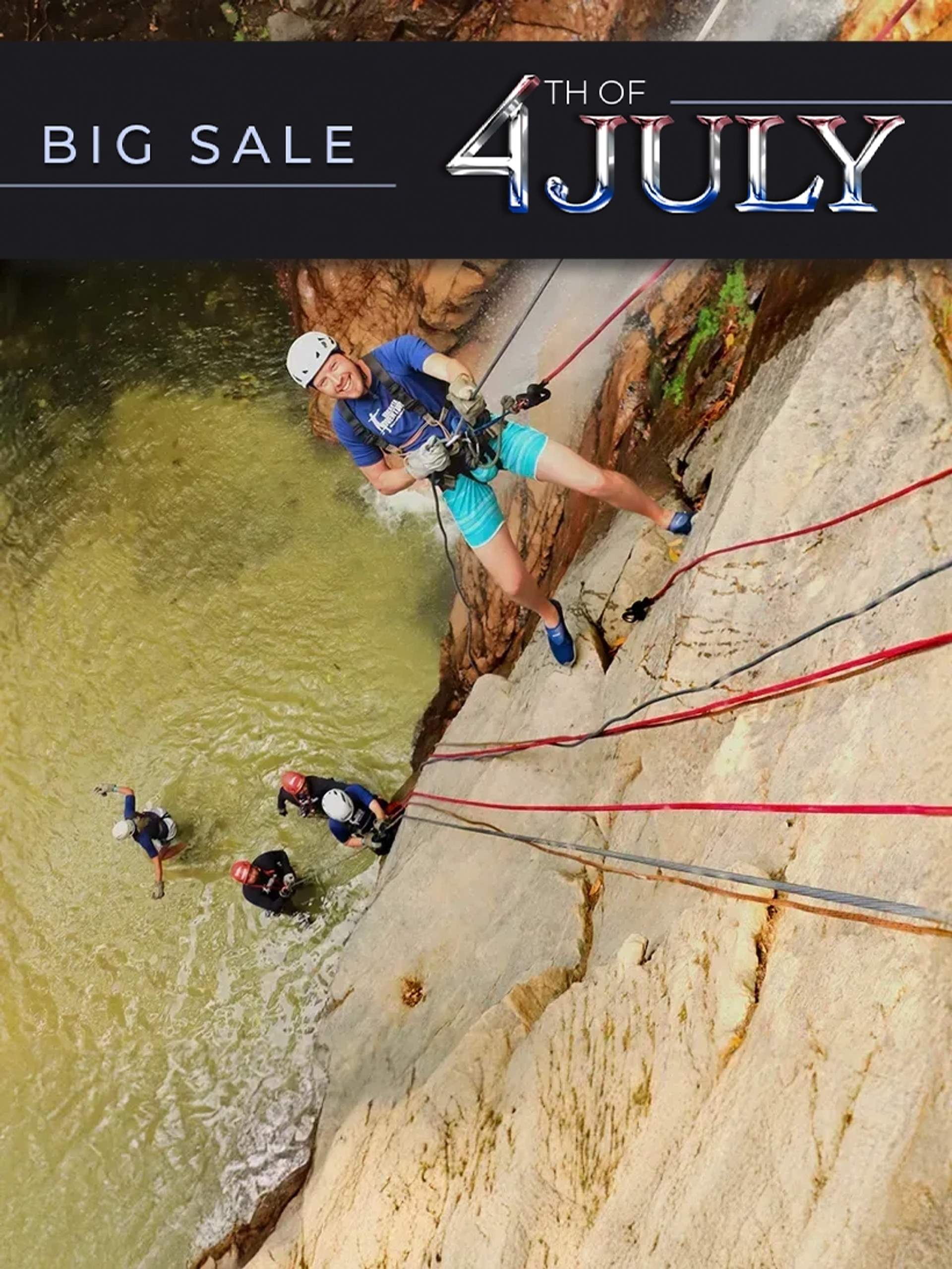 Rappelling down a stunning waterfall into a jungle pool—pure adrenaline and adventure in paradise!