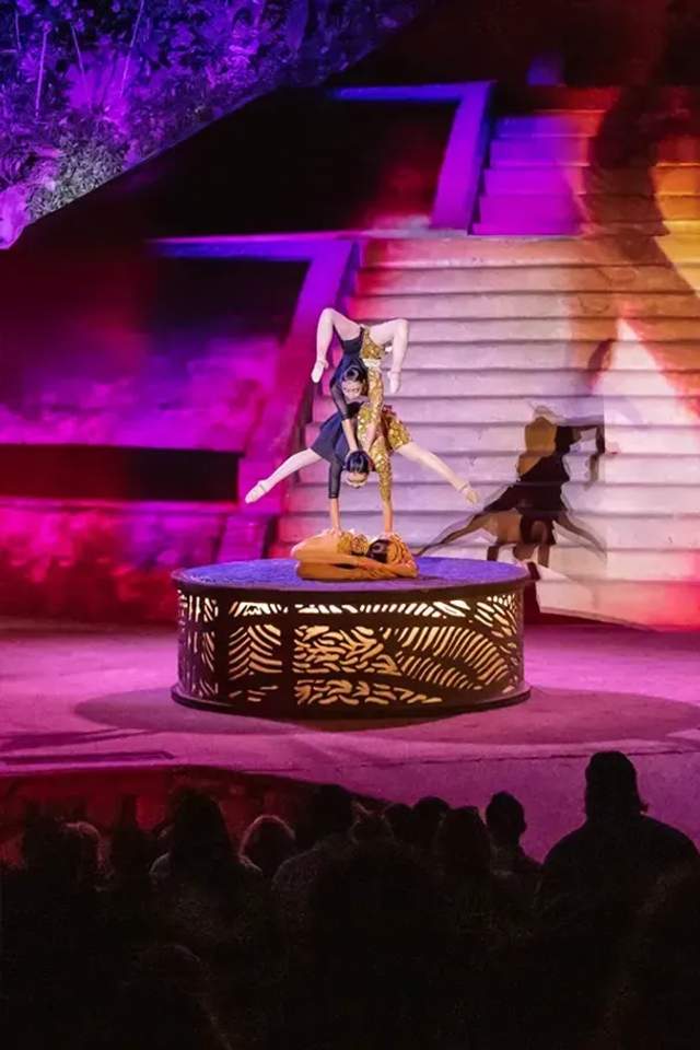 Acrobats performing at Rhythms of the Night Premier, New Year's Eve, with Vallarta Adventures