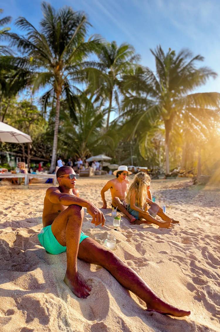 Travelers enjoying the view at the most beautiful beach in Puerto Vallarta.
