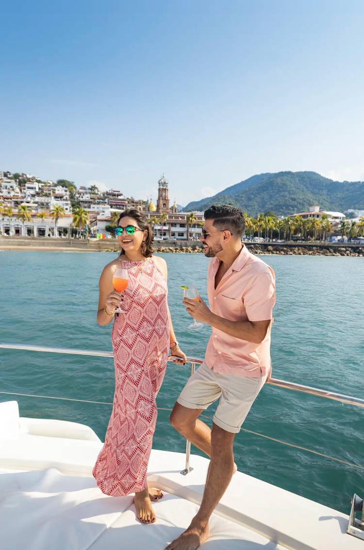 Puerto Vallarta honeymoon on a private catamaran.