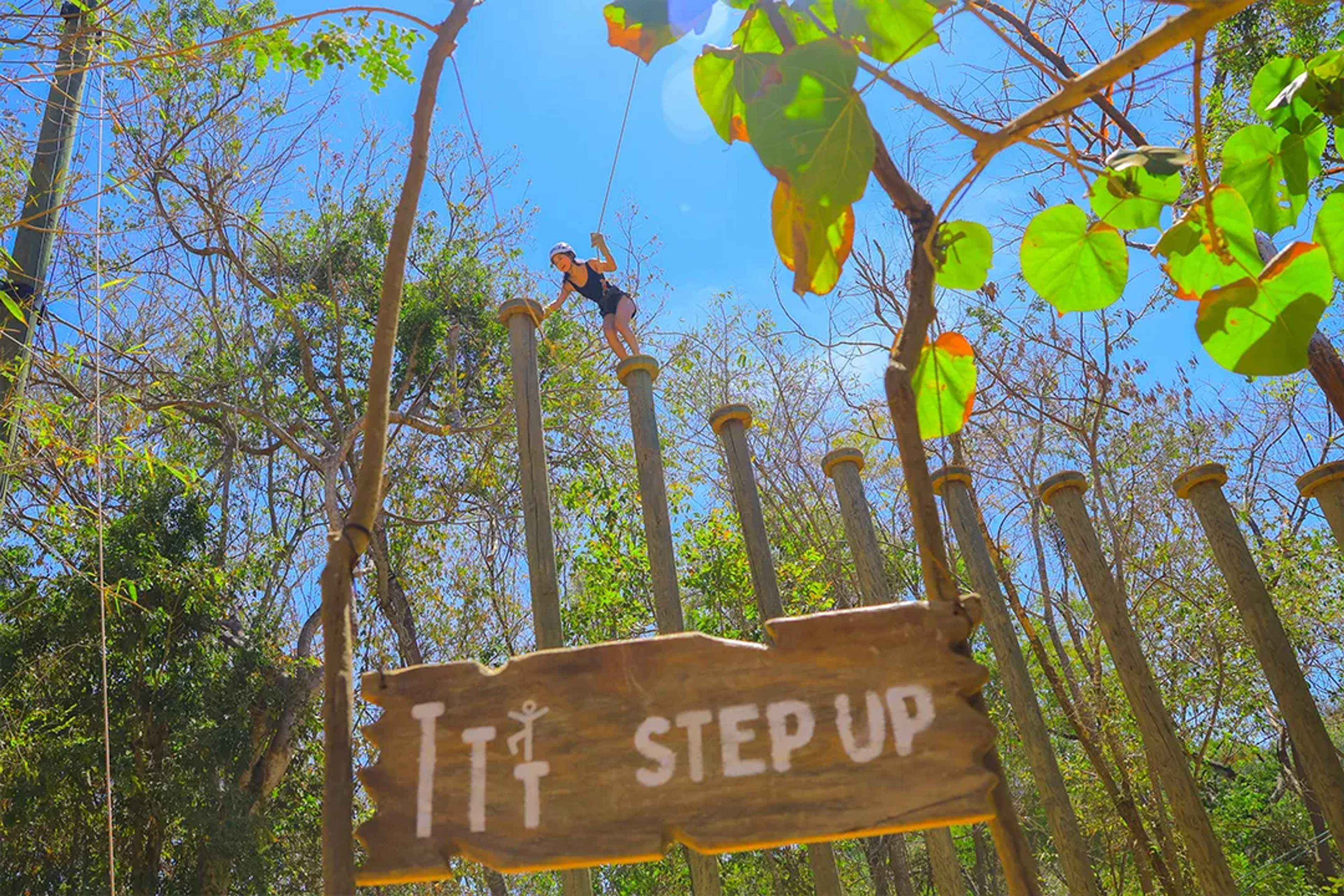 Challenge yourself on a high ropes course in Puerto Vallarta, balancing above the jungle on an outdoor adventure tour.