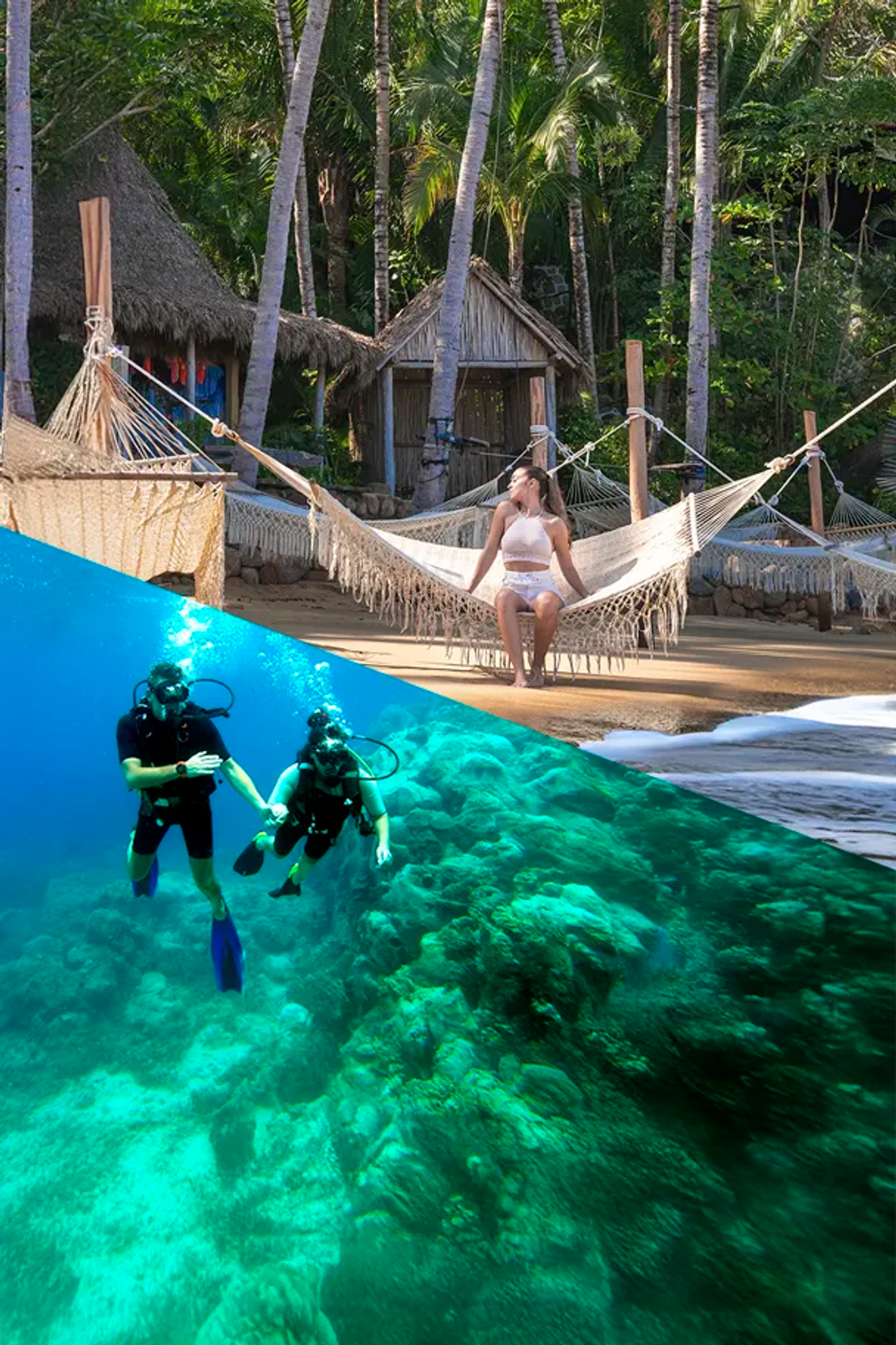 Paquete de tours en Puerto Vallarta combinando un día en Las Caletas y buceo.