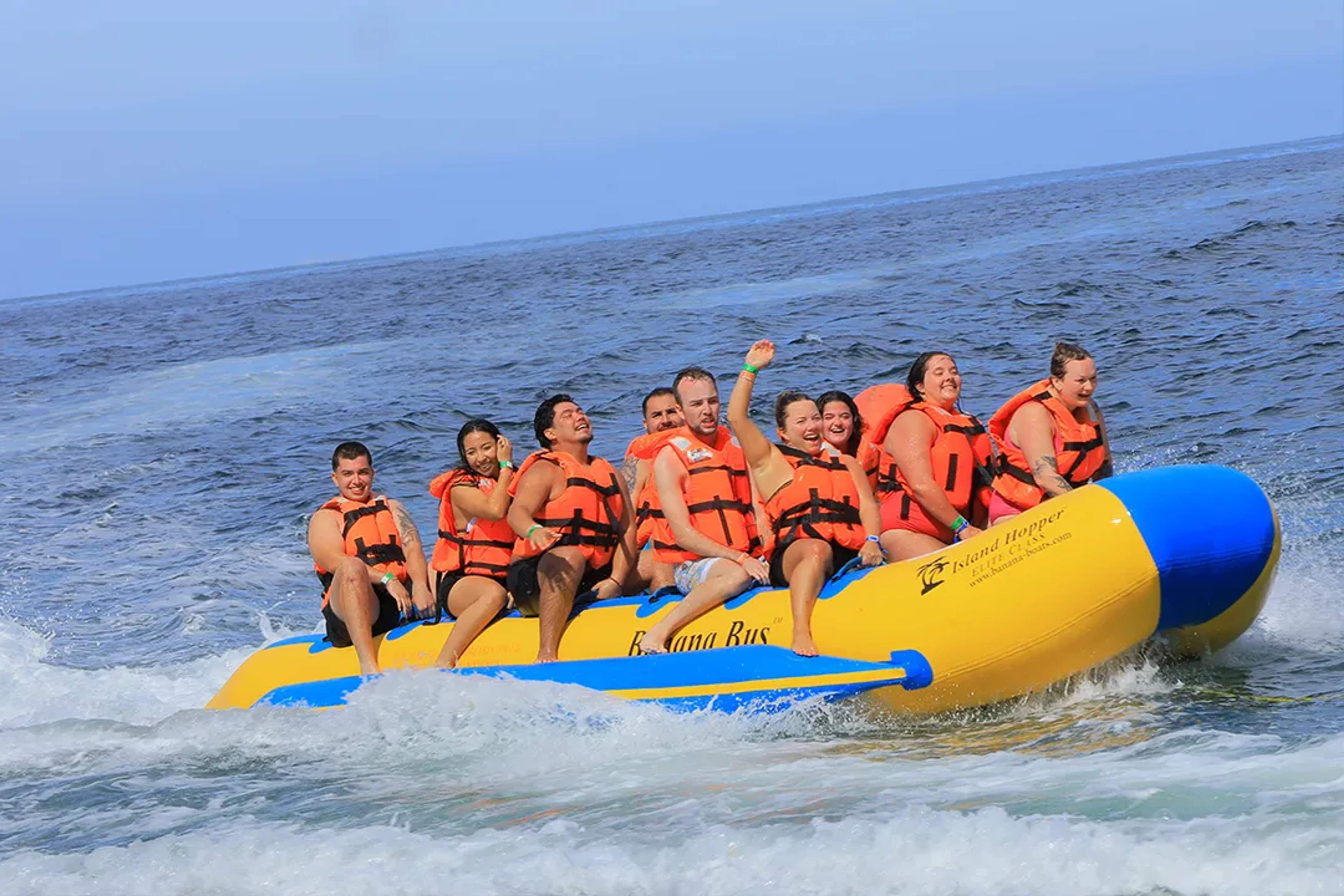 Banana boat ride in Puerto Vallarta, fun-filled ocean adventure on Banderas Bay for families and groups