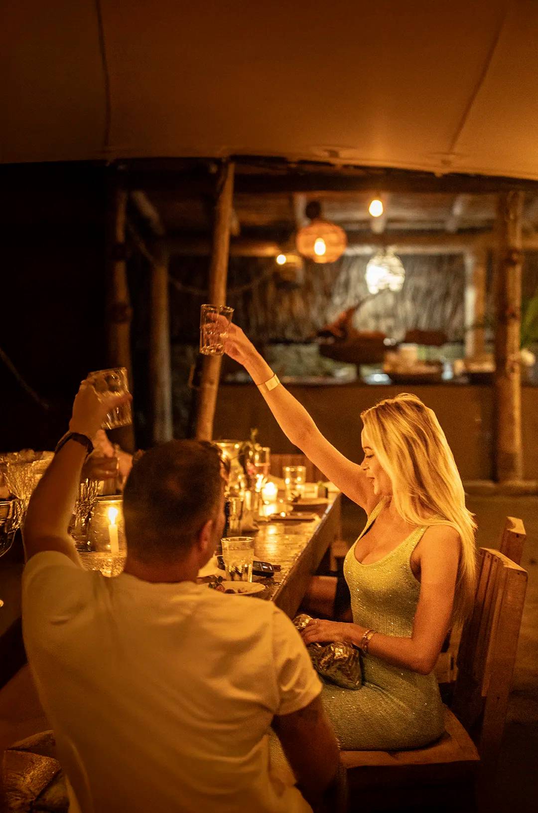 Dinner at Majahuitas NYE beach party.