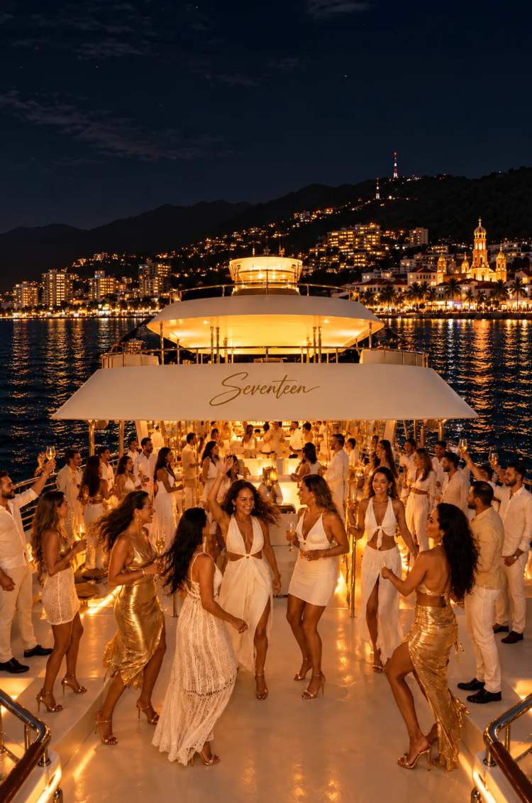 Fiesta de Año Nuevo a bordo del catamarán premium Seventeen en Puerto Vallarta