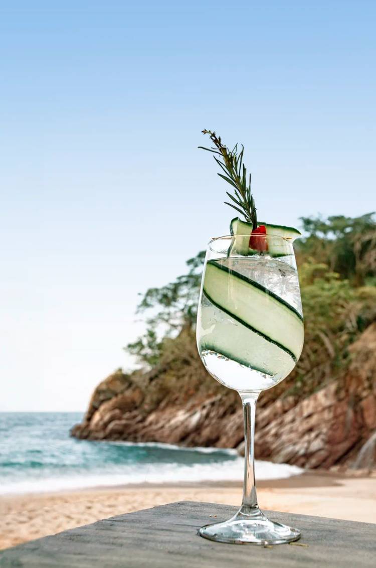 Cocktail at Majahuitas Beach Club in Puerto Vallarta.