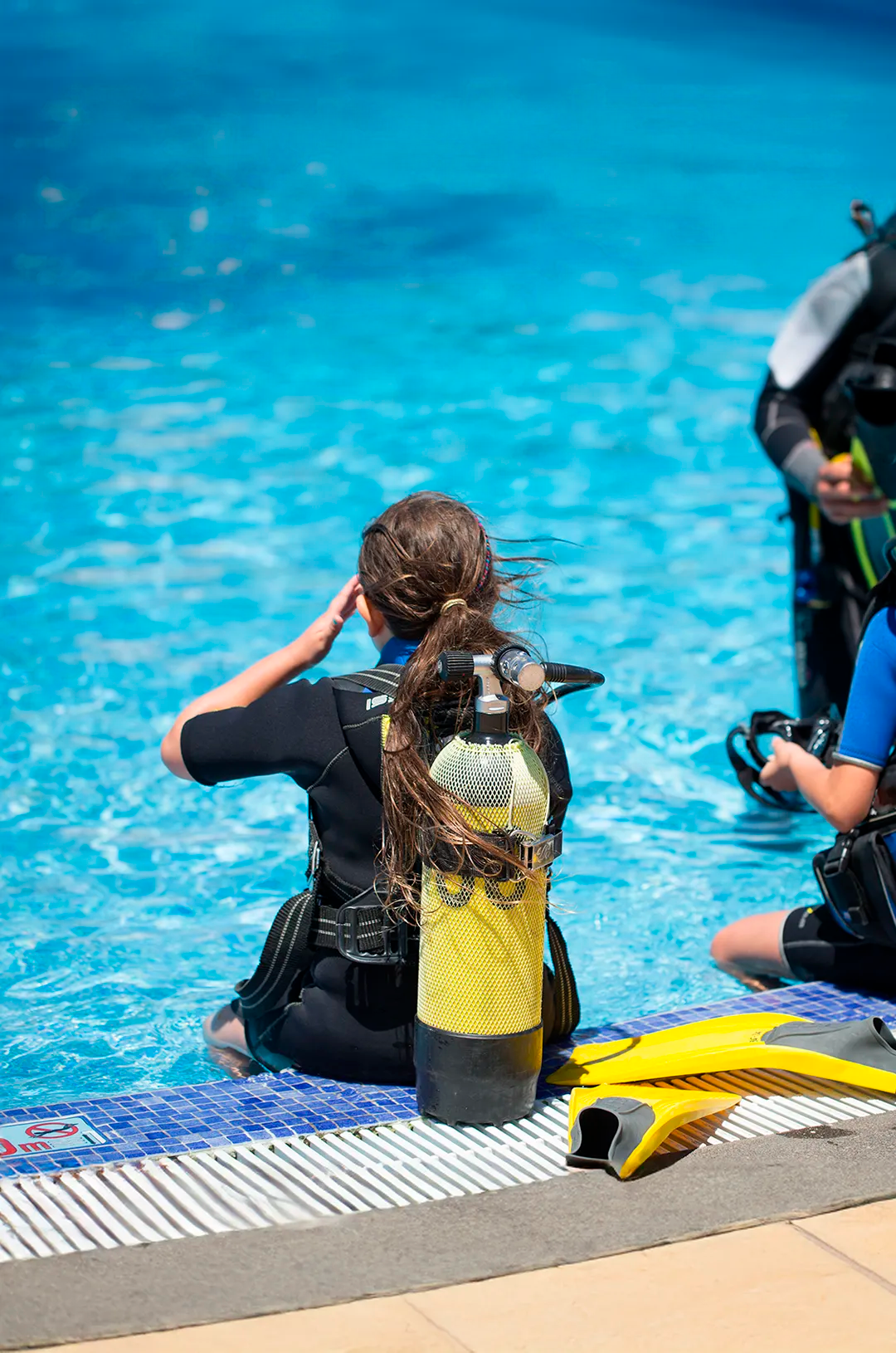 Fun scuba diving lesson for children in Puerto Vallarta.