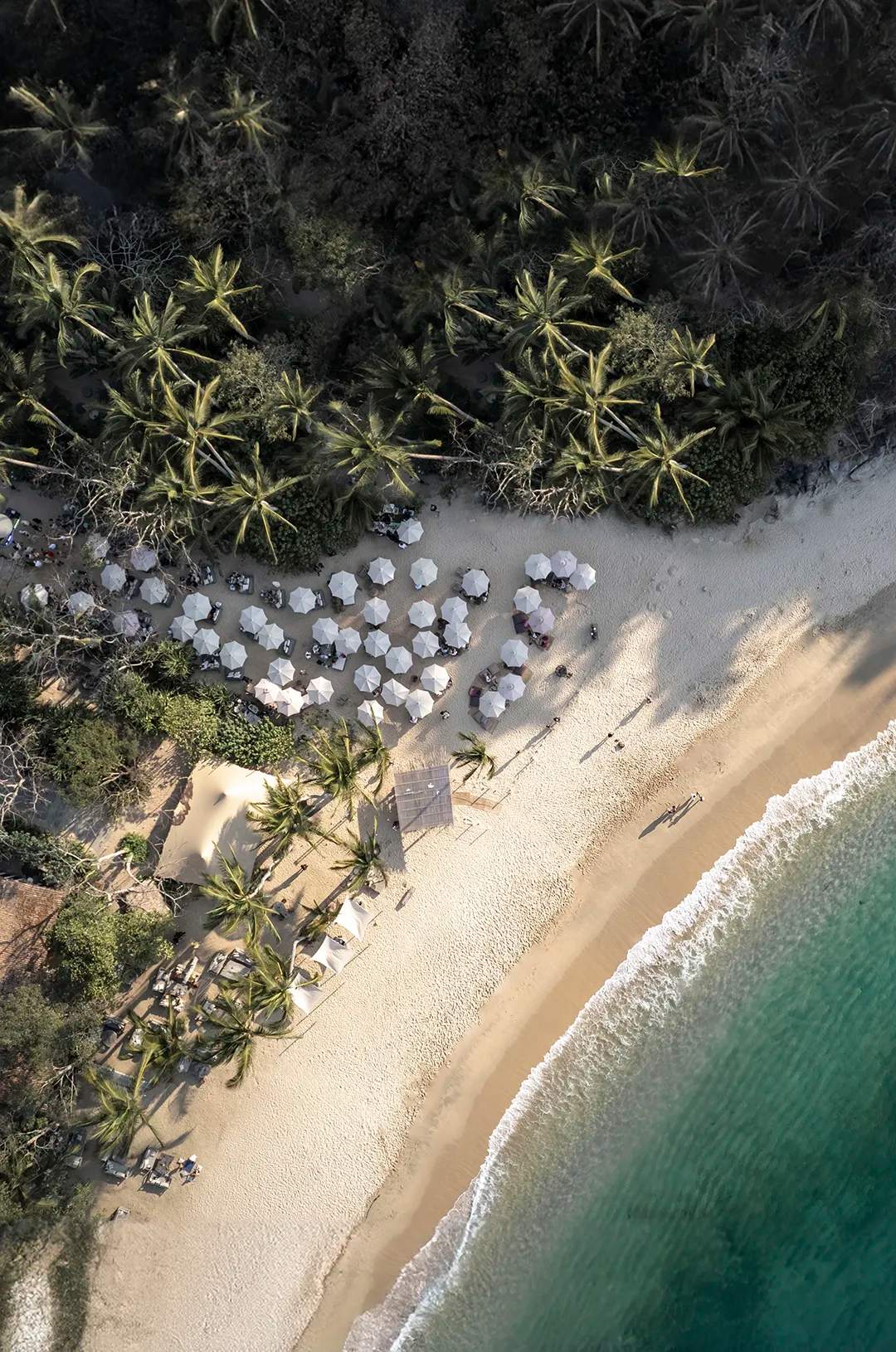 Vista aérea de la playa Majahuitas.