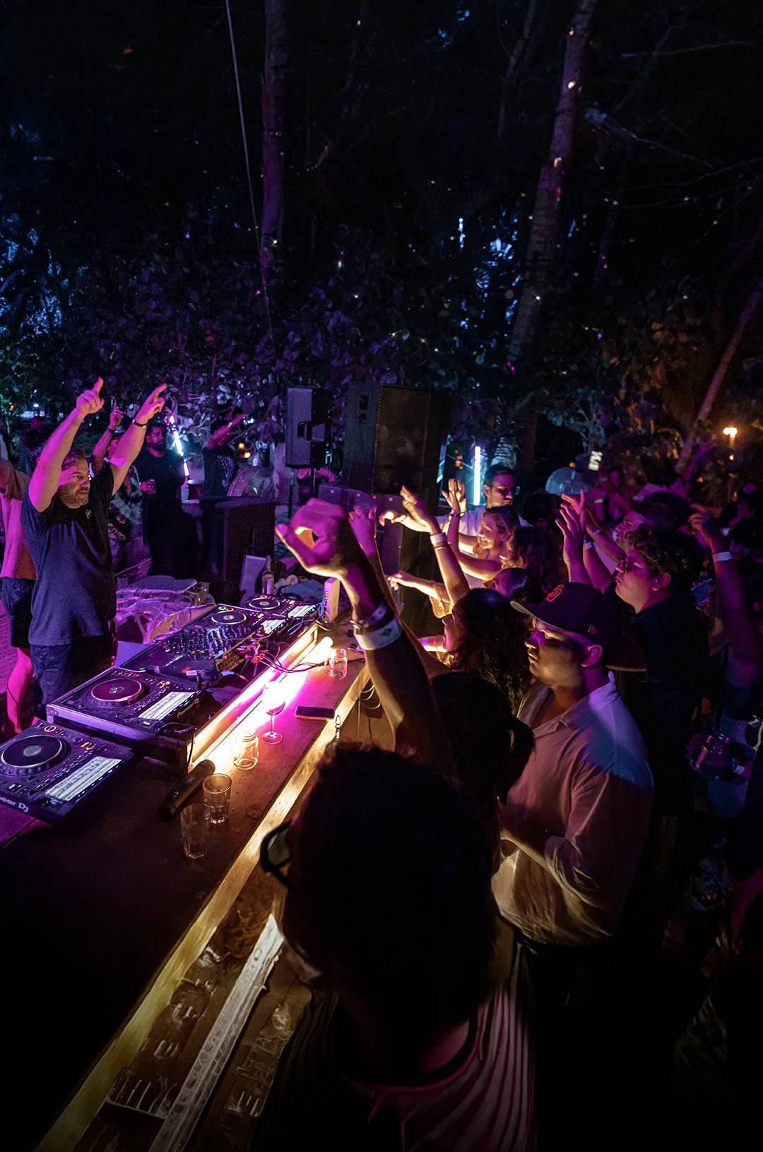 Crowd dancing on the beach a the best Puerto Vallarta New Year Party.