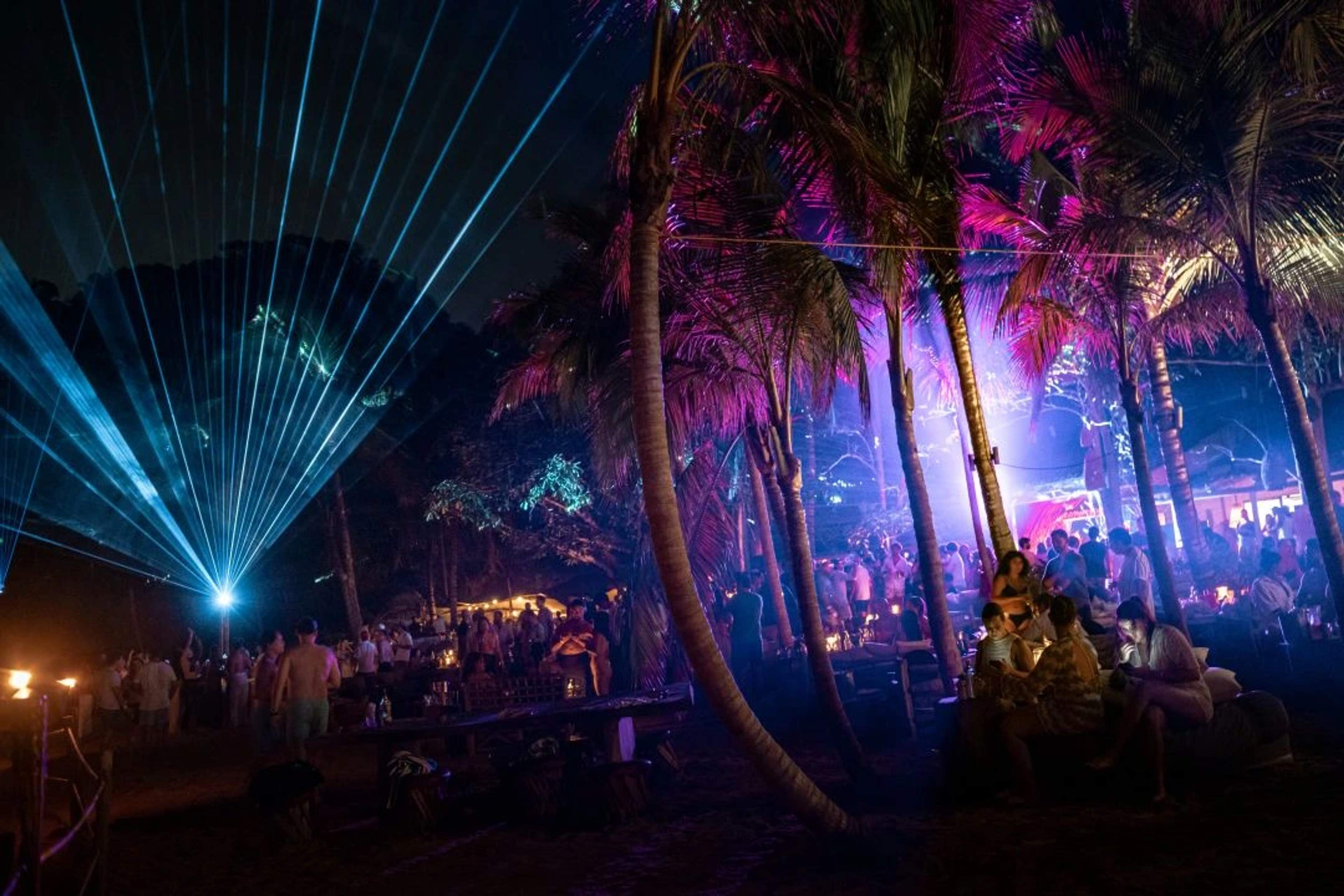 People attending a night event at Puerto Vallarta