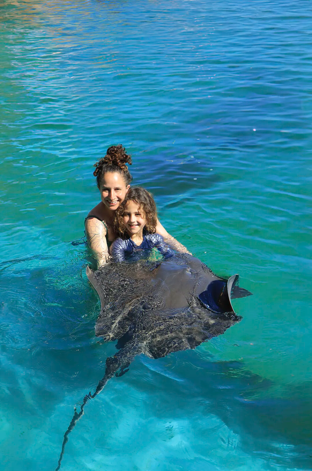 Animal encounter for families with rays at Las Caletas.