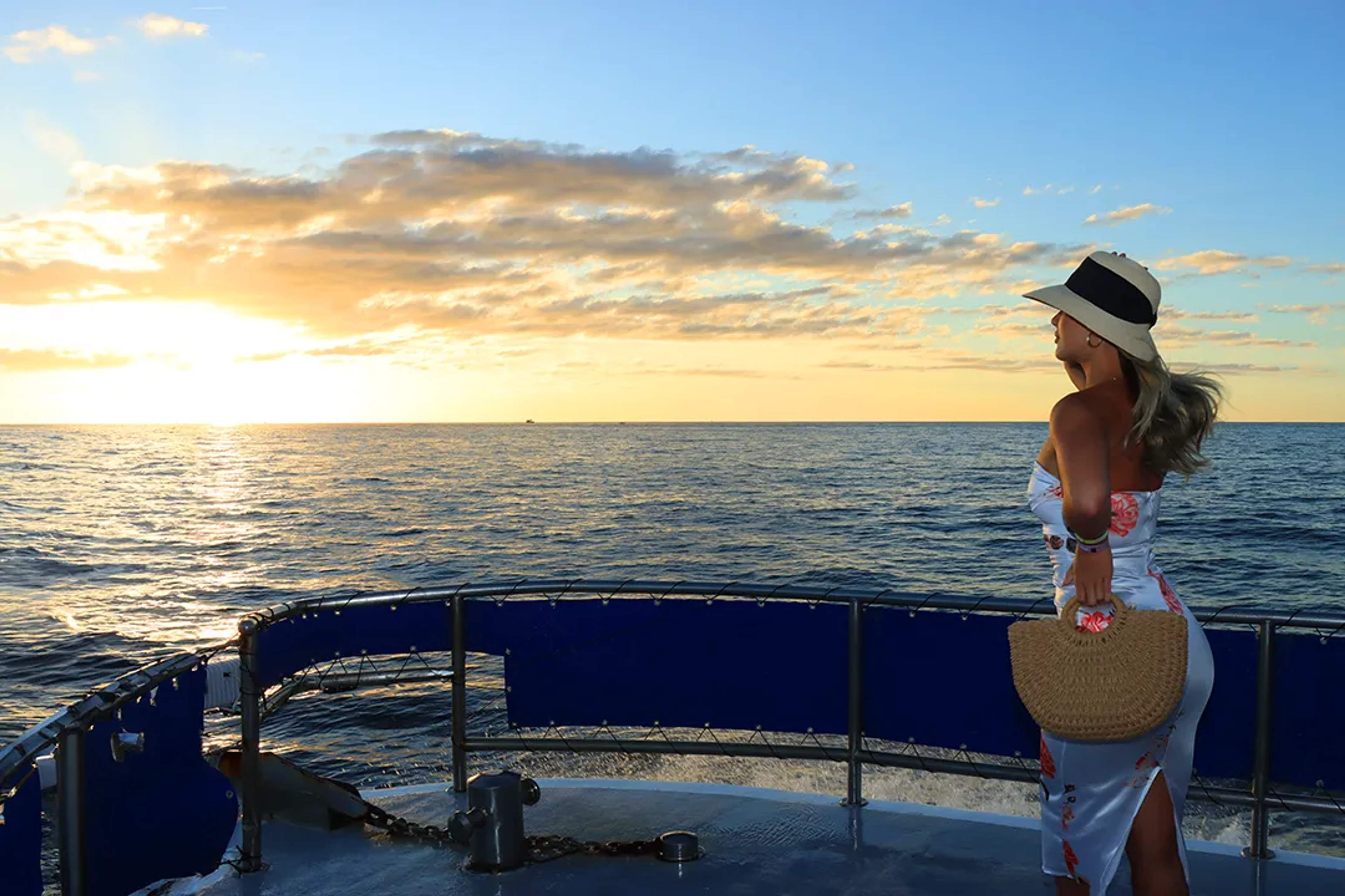 Paseo en barco al atardecer en Puerto Vallarta hacia Ritmos de la Noche.