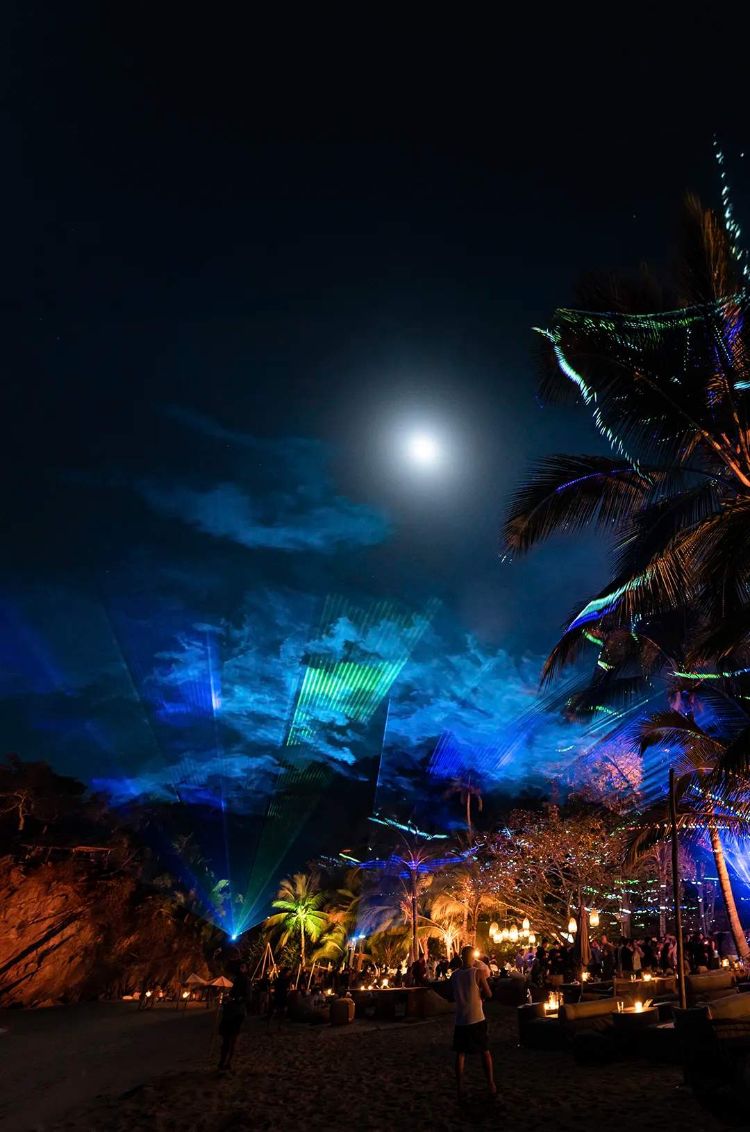 New Year's Eve at Majahuitas Beach Club with an spectacular laser show.