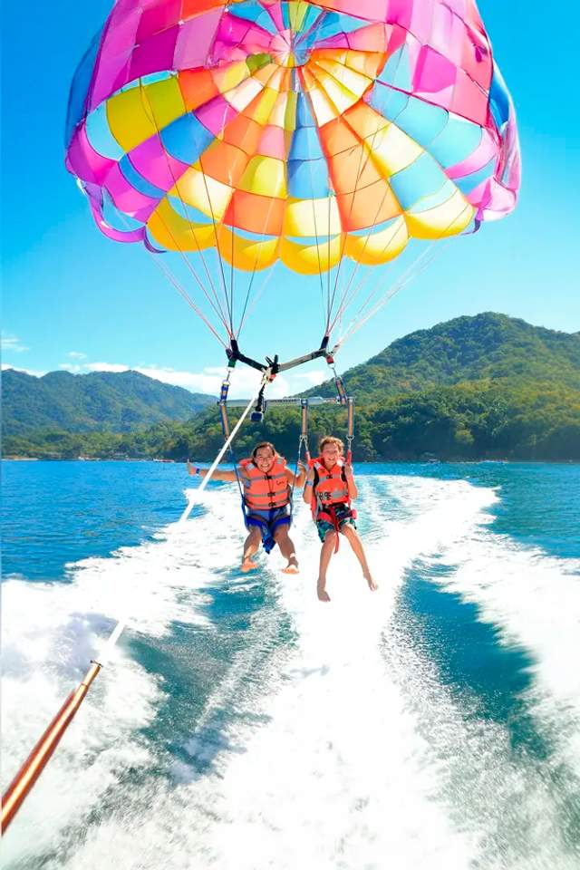 Exciting Puerto Vallarta parasailing over Banderas Bay.