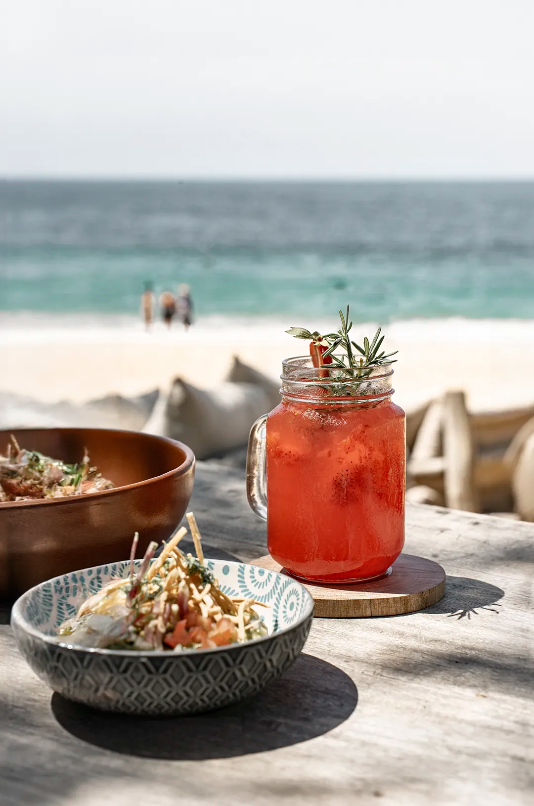 Comida gourmet del Pacífico Mexicano en el Club de Playa Majahuitas.