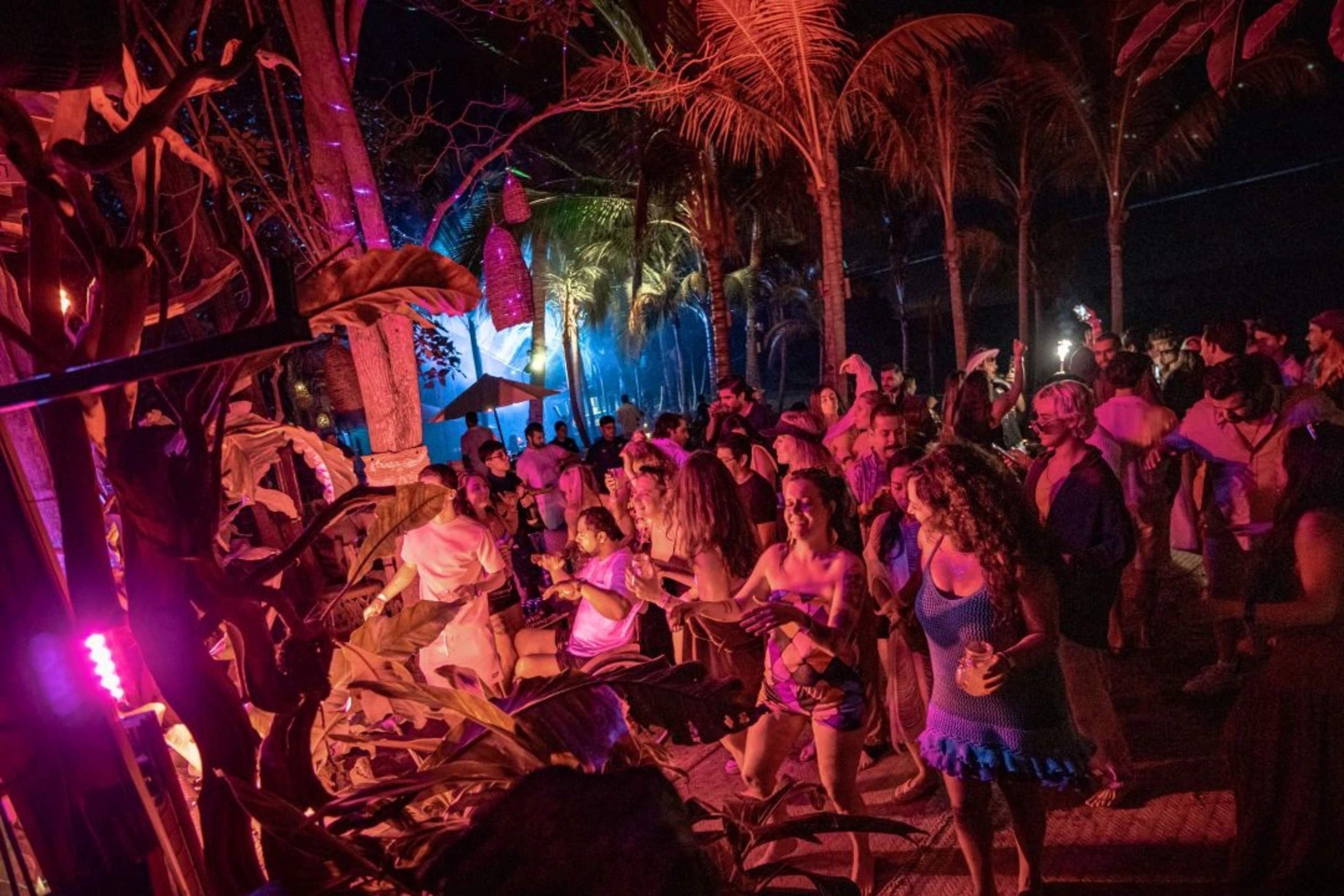 People dancing at a night event in Puerto Vallarta