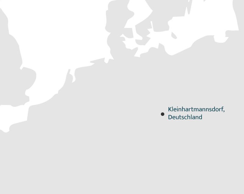 Karte mit eingezeichnetem Standort Kleinhartmannsdorf