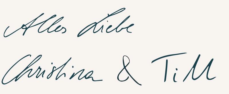 Unterschrift der Gründer Christina und Till