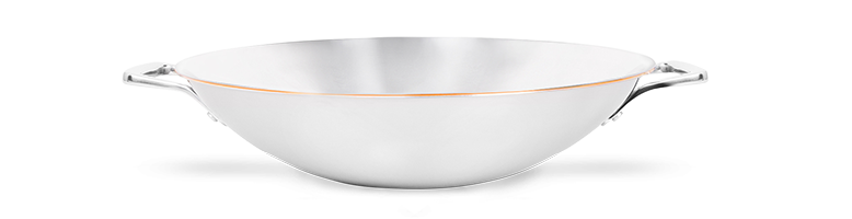 Uncoated Olav Wok Two Handles Side View