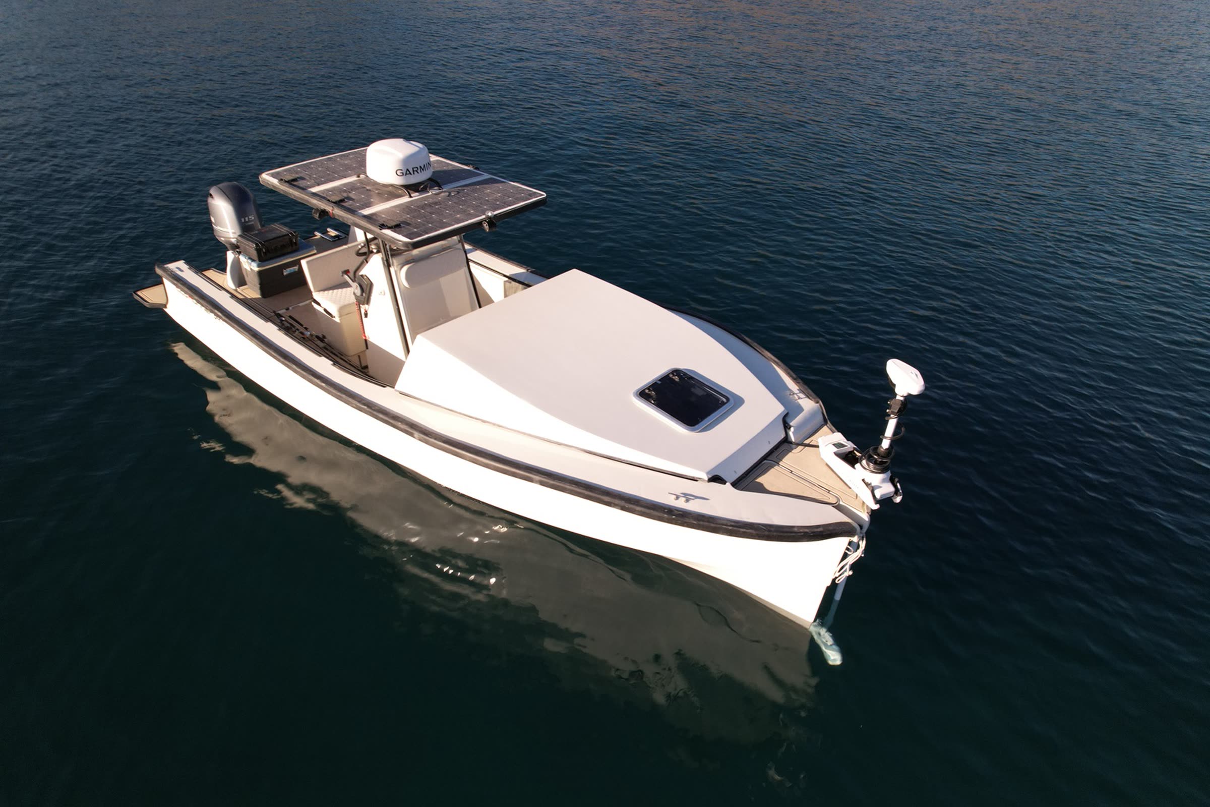 EcoRunner 78 under way off Keratea, real Trygons drone photography