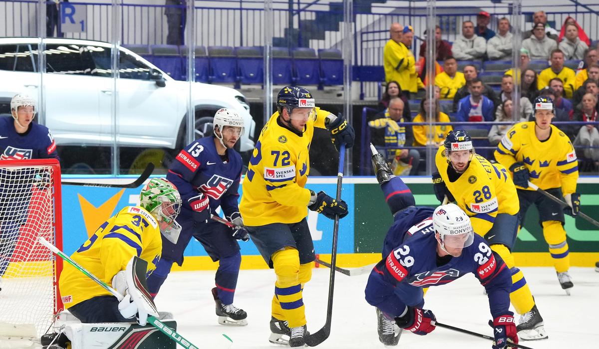 Bild från hockeymatch Sverige mot USA