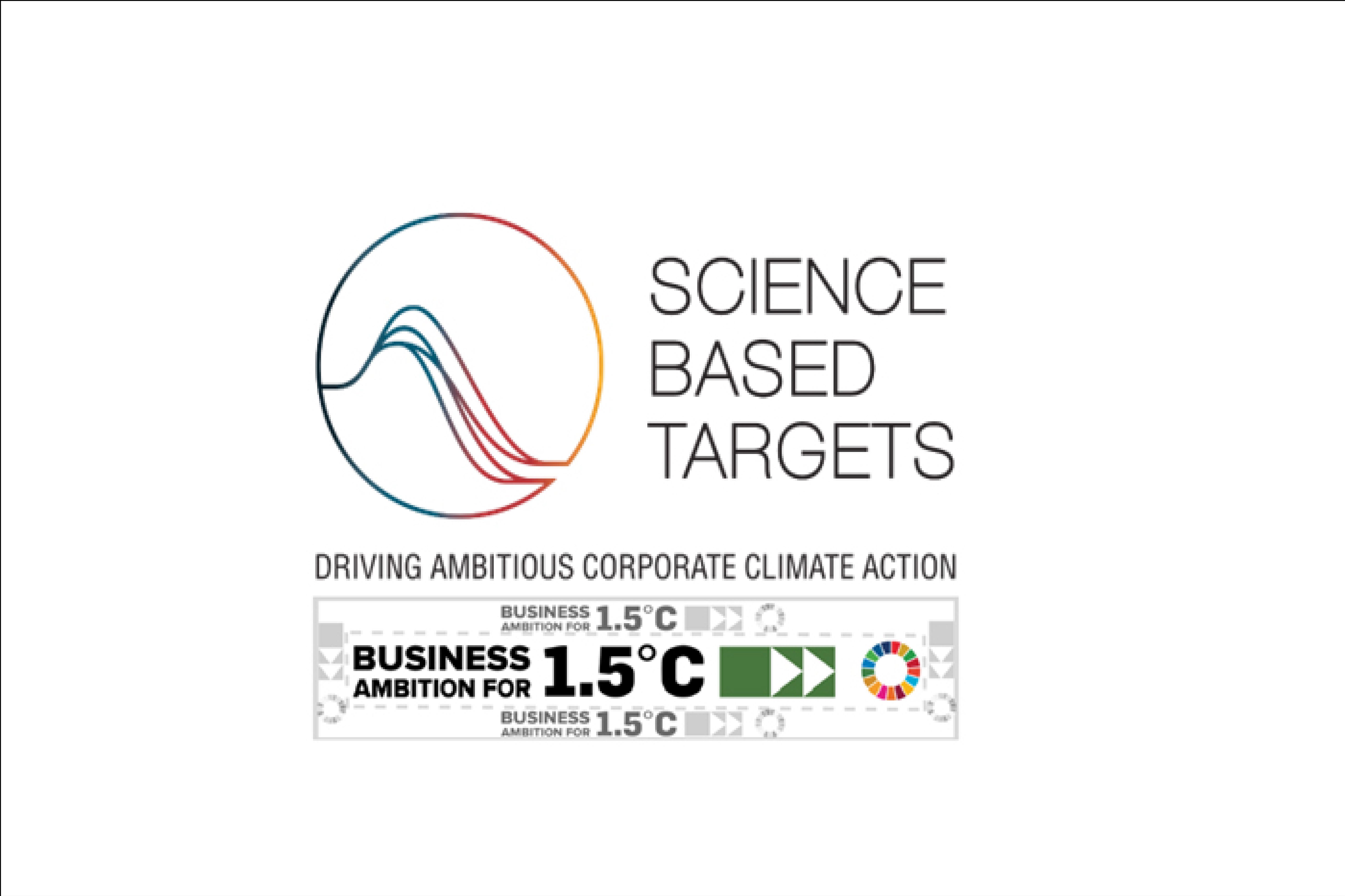 Science Based Targets-logotypen som bekräftar Ramirents åtagande att sätta vetenskapligt baserade utsläppsmål i linje med 1,5-gradersmålet och internationella klimatkrav.