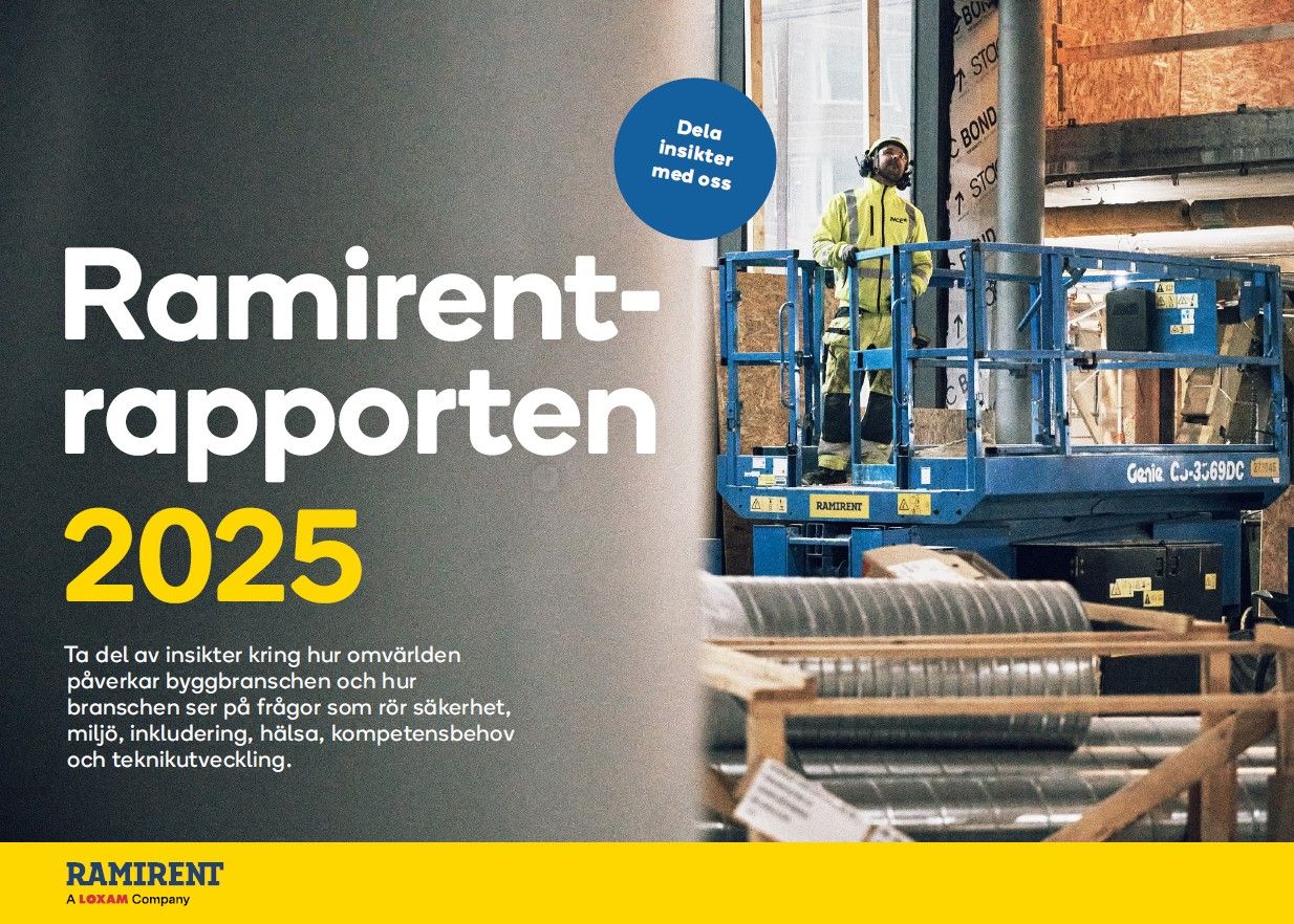 Ramirentrapporten 2025 – Ta del av färska insikter om säkerhet, miljö och teknikutveckling inom byggbranschen direkt i vår omfattande årsrapport.