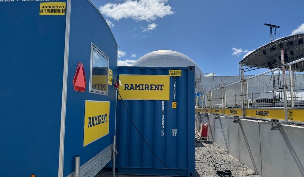Ramirent levererar containrar, bodar och kompletta lösningar till stora event som Hockey-VM vid Globen i Stockholm