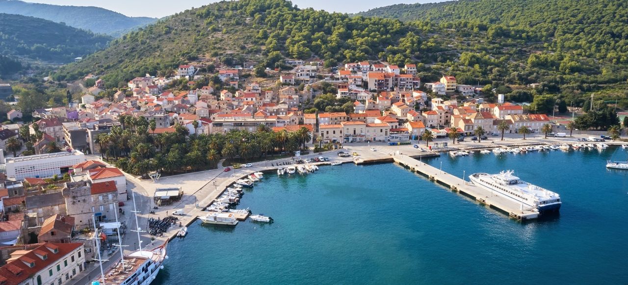 Vis Town harbor, Vis Island, Croatia
