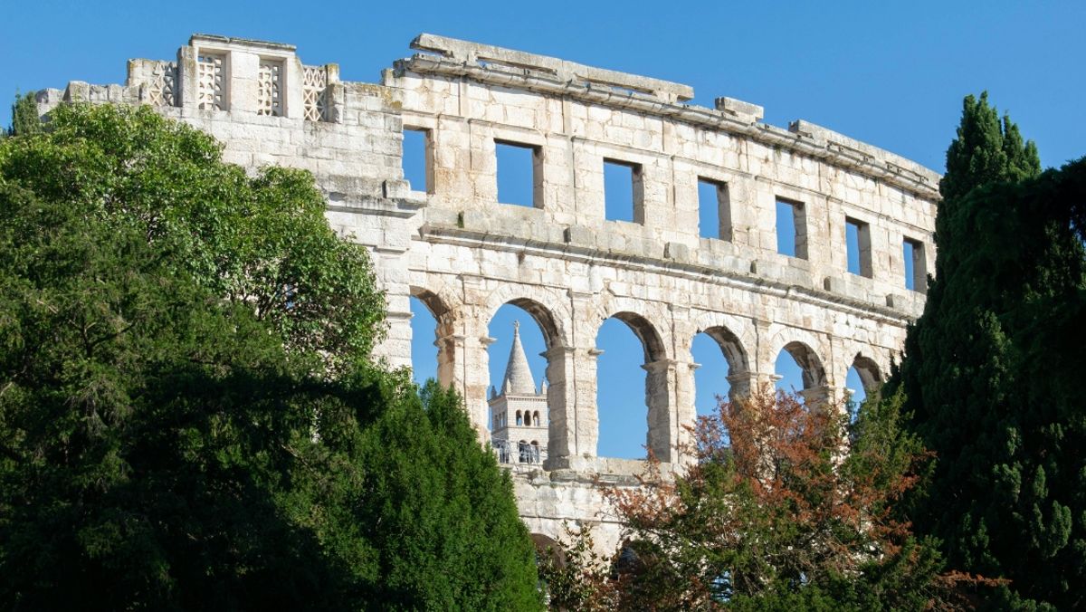 Historic Roman Amphitheatre in Pula, Croatia