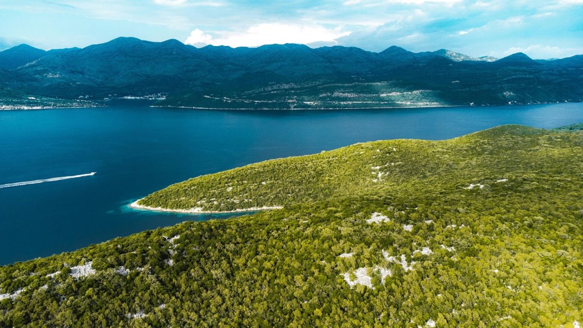 Aerial View of Adriatic Coastline in Croatia