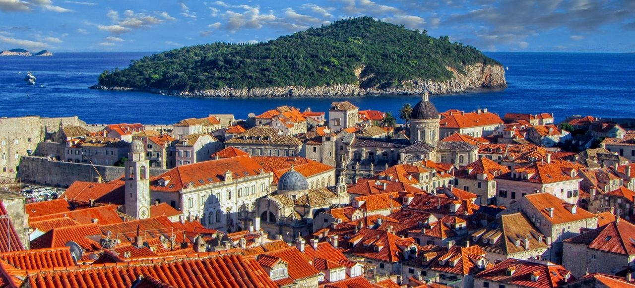 Beautiful romantic old town of Dubrovnik during sunny day, Croatia,Europe.