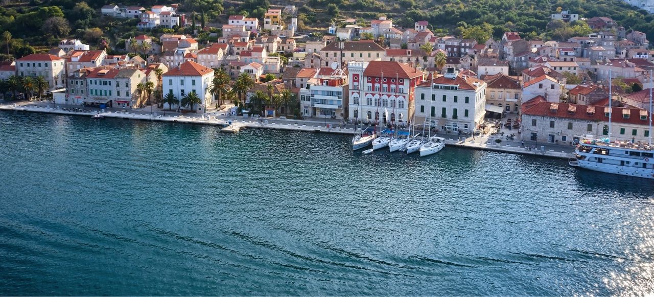 Vis Town bay and waterfront, Vis Island, Croatia