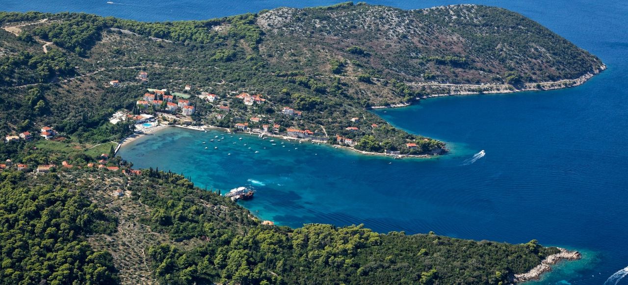 Aerial view of Elaphiti Islands near Dubrovnik