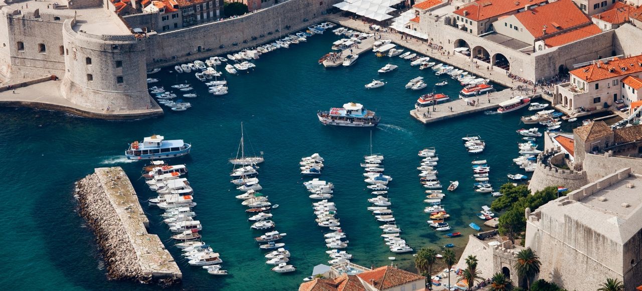 Aerial view of Dubrovnik Marina
