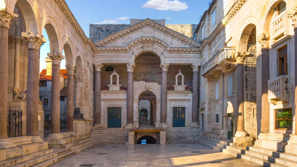 Diocletian's Palace peristyle in Split, Croatia showcasing ancient architecture