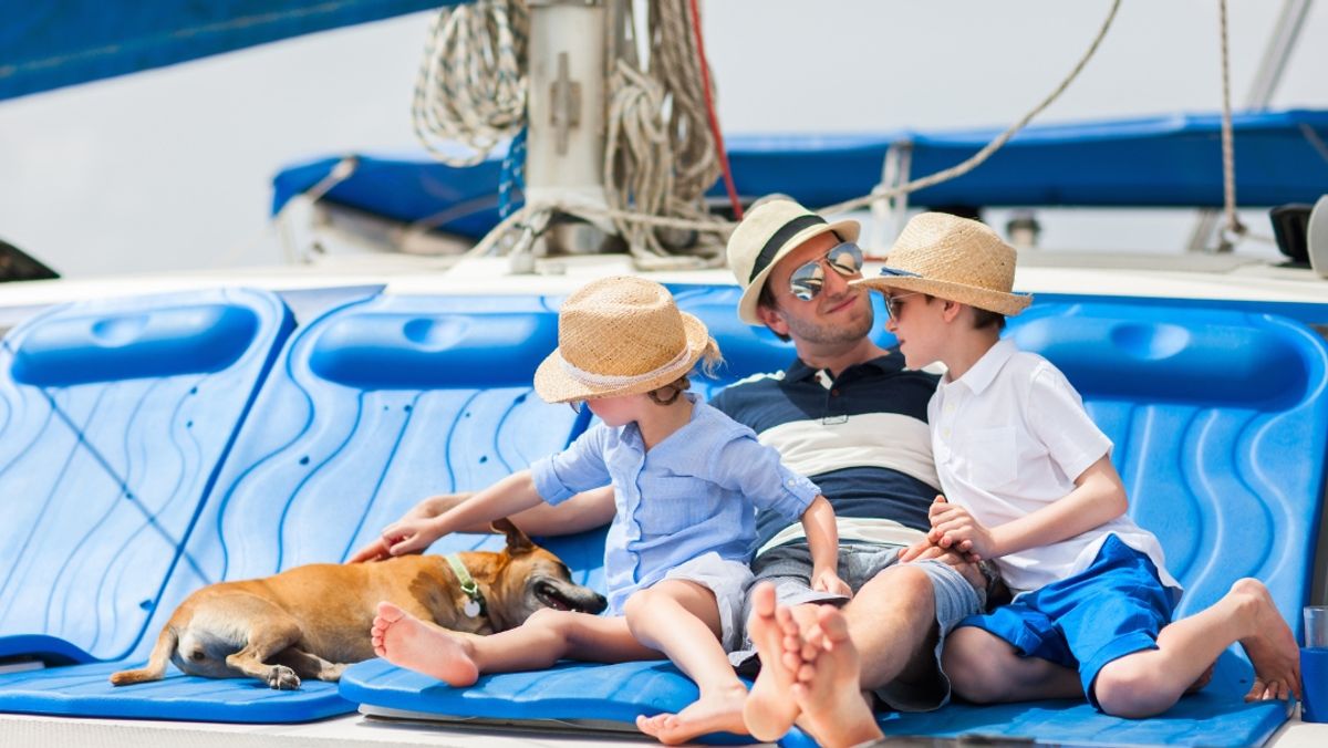 Family Sailing on a Luxury Yacht