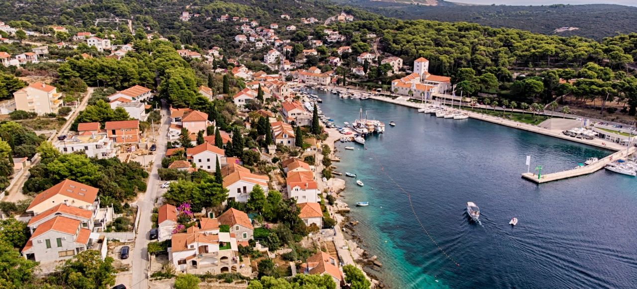 Maslinica Marina Aerial view in Dalmatia