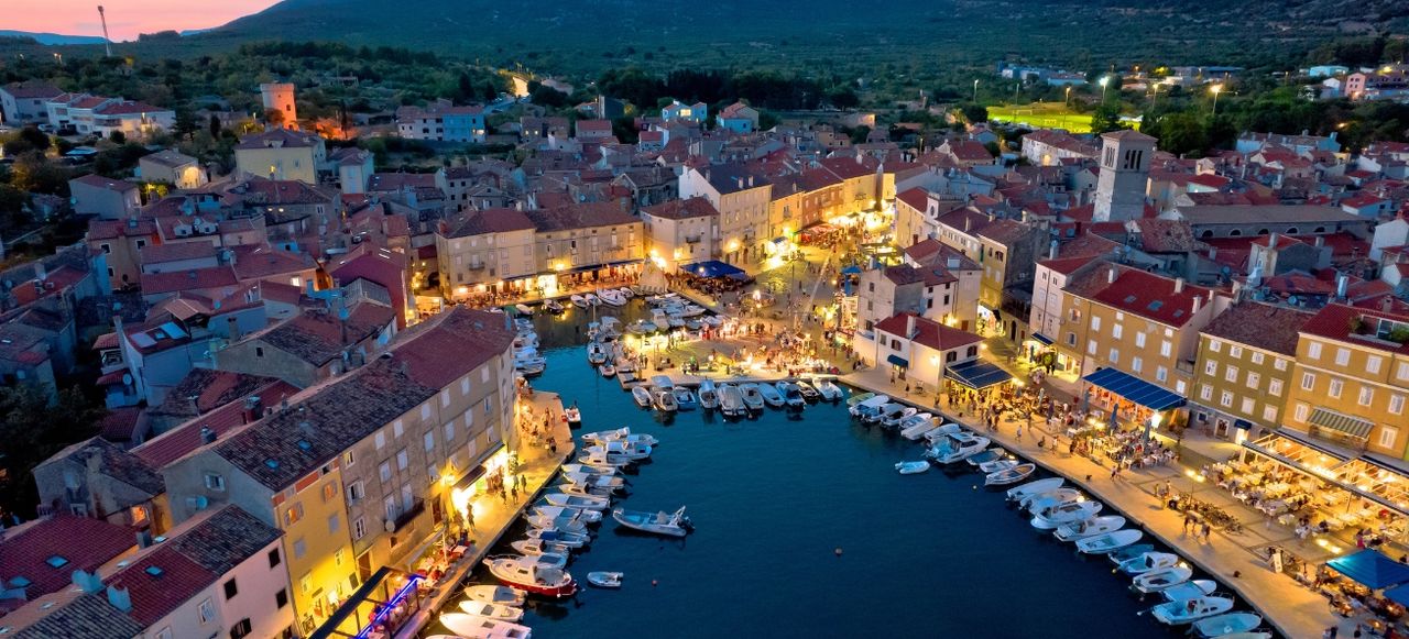 Cres Town harbor, Cres Island, Croatia